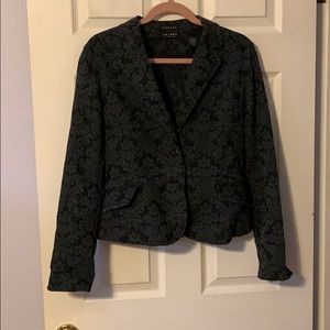 Black with teal/blue floral blazer